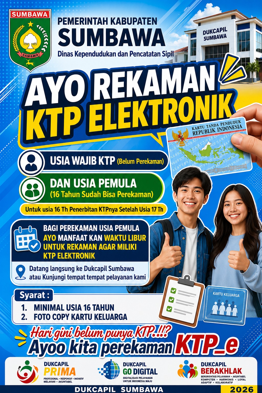 Genjot Layanan Kependudukan, Disdukcapil Sumbawa Imbau Warga Segera Rekam e-KTP dan Aktifkan IKD